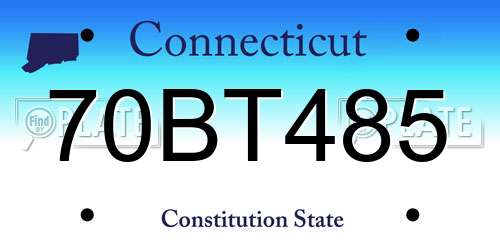 70BT485 Connecticut License Plate