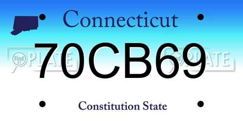 70CB69 Connecticut License Plate