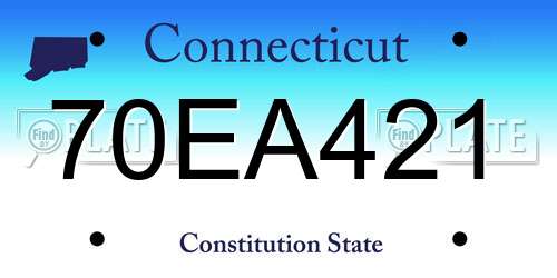 70EA421 Connecticut License Plate