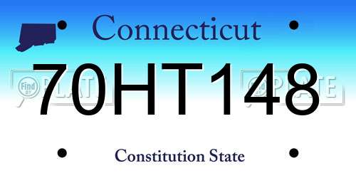 70HT148 Connecticut License Plate