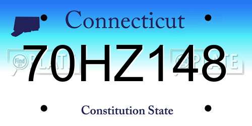 70HZ148 Connecticut License Plate