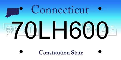 70LH600 Connecticut License Plate