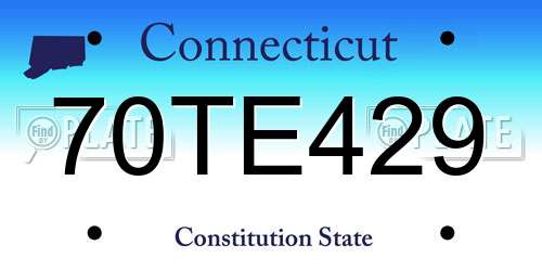 70TE429 Connecticut License Plate