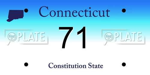 71 Connecticut License Plate