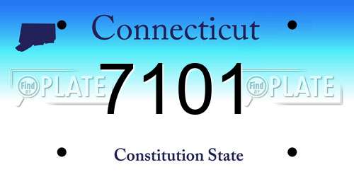 7101 Connecticut License Plate