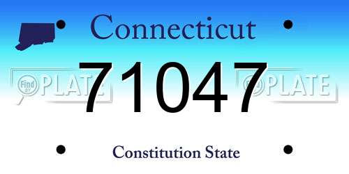 71047 Connecticut License Plate