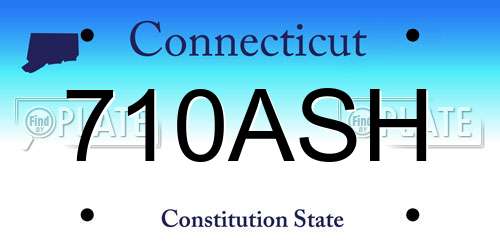 710ASH Connecticut License Plate