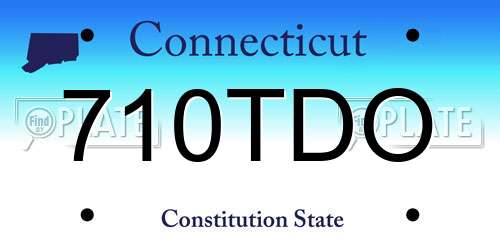 710TDO Connecticut License Plate