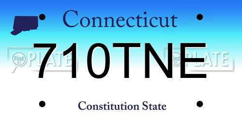 710TNE Connecticut License Plate