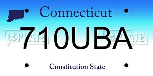 710UBA Connecticut License Plate