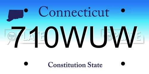 710WUW Connecticut License Plate