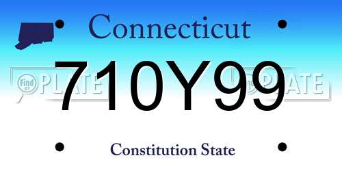 710Y99 Connecticut License Plate