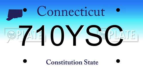 710YSC Connecticut License Plate