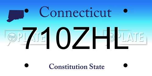 710ZHL Connecticut License Plate