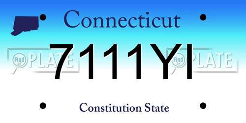 7111YI Connecticut License Plate