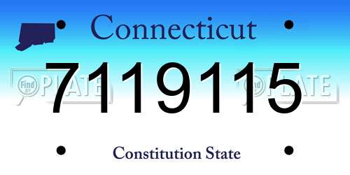7119115 Connecticut License Plate