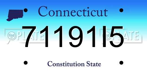 71191I5 Connecticut License Plate