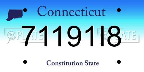 71191I8 Connecticut License Plate