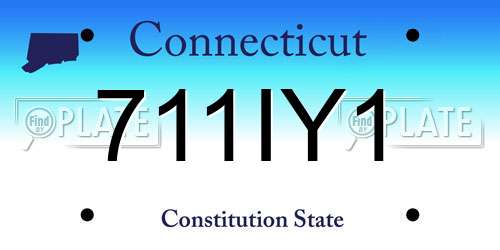 711IY1 Connecticut License Plate