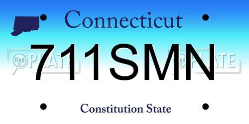 711SMN Connecticut License Plate