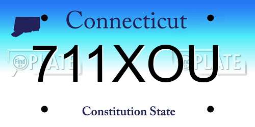 711XOU Connecticut License Plate