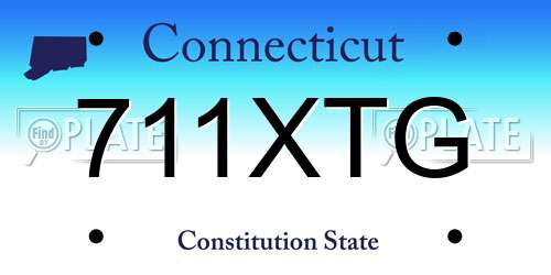 711XTG Connecticut License Plate