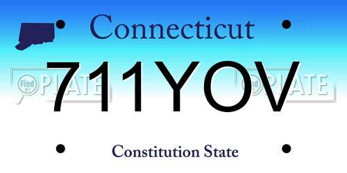 711YOV Connecticut License Plate