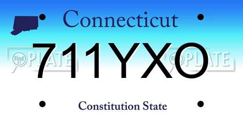 711YXO Connecticut License Plate