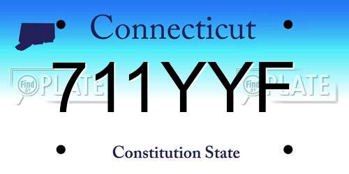 711YYF Connecticut License Plate