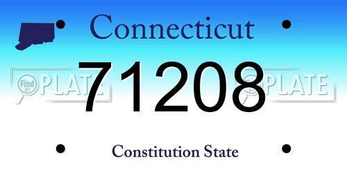 71208 Connecticut License Plate