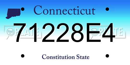 71228E4 Connecticut License Plate