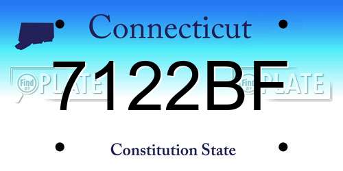 7122BF Connecticut License Plate