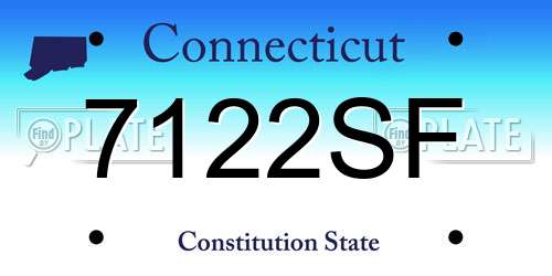 7122SF Connecticut License Plate