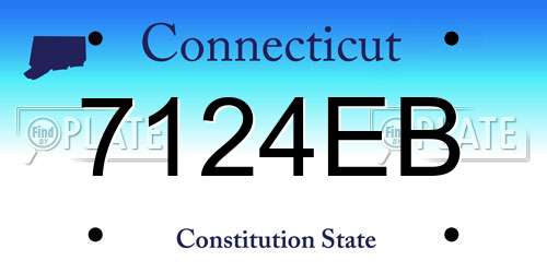 7124EB Connecticut License Plate