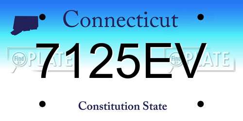 7125EV Connecticut License Plate
