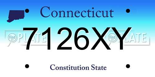 7126XY Connecticut License Plate