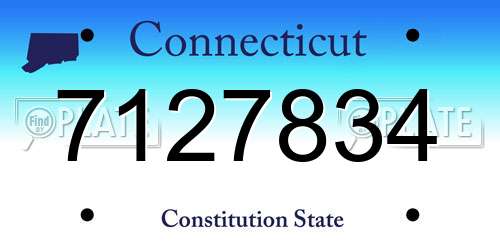 7127834 Connecticut License Plate