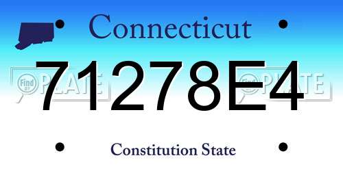 71278E4 Connecticut License Plate