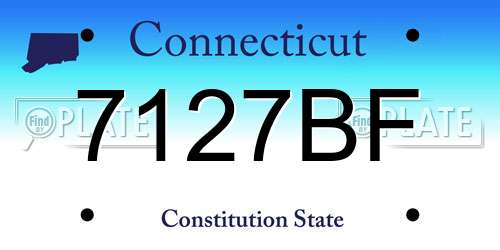 7127BF Connecticut License Plate