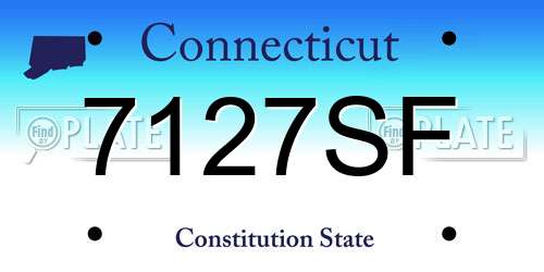 7127SF Connecticut License Plate