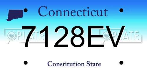 7128EV Connecticut License Plate