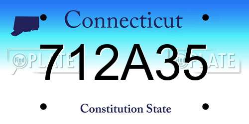 712A35 Connecticut License Plate