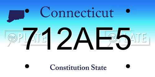 712AE5 Connecticut License Plate