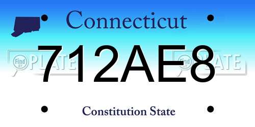 712AE8 Connecticut License Plate