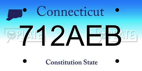 712AEB Connecticut License Plate