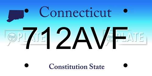 712AVF Connecticut License Plate