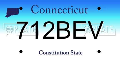 712BEV Connecticut License Plate
