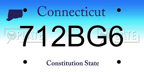 712BG6 Connecticut License Plate