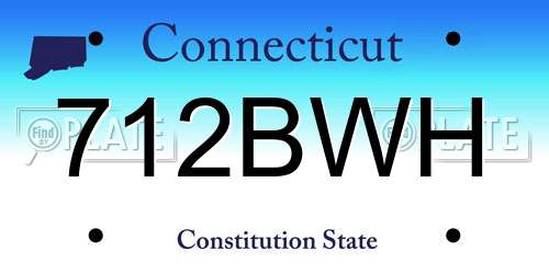712BWH Connecticut License Plate