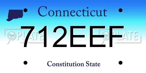 712EEF Connecticut License Plate